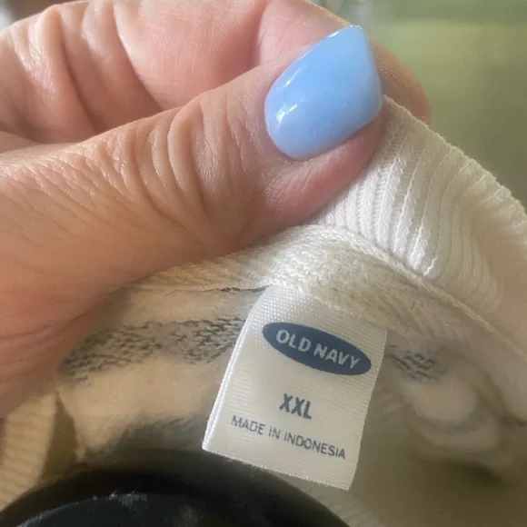 Old Navy Black and White Striped Sweatshirt - Picture 3 of 3